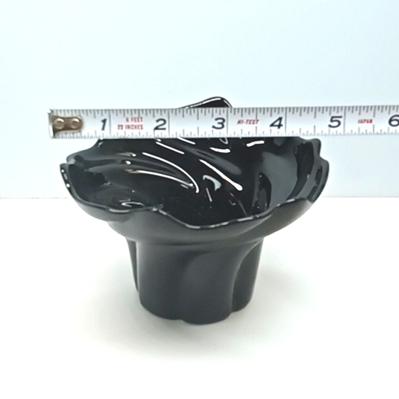 Vintage black glass candle holder. No flaws. - Picture 7 of 7